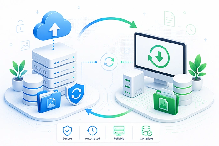 WordPress backup transfer adapting between different server environments